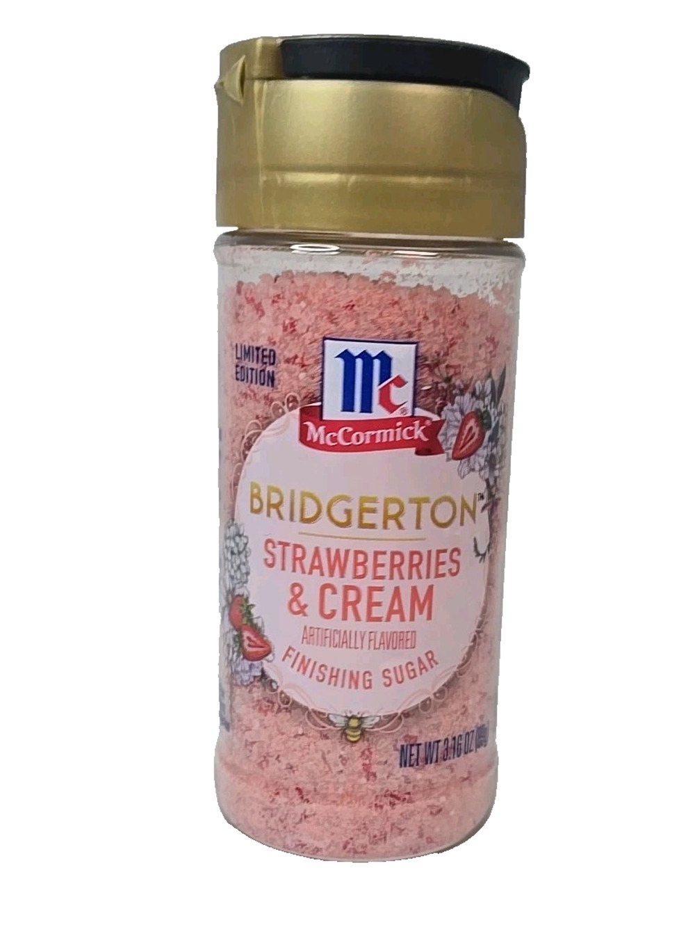 McCormick Bridgerton Strawberries & Cream Finishing Sugar Limited Edition NEW